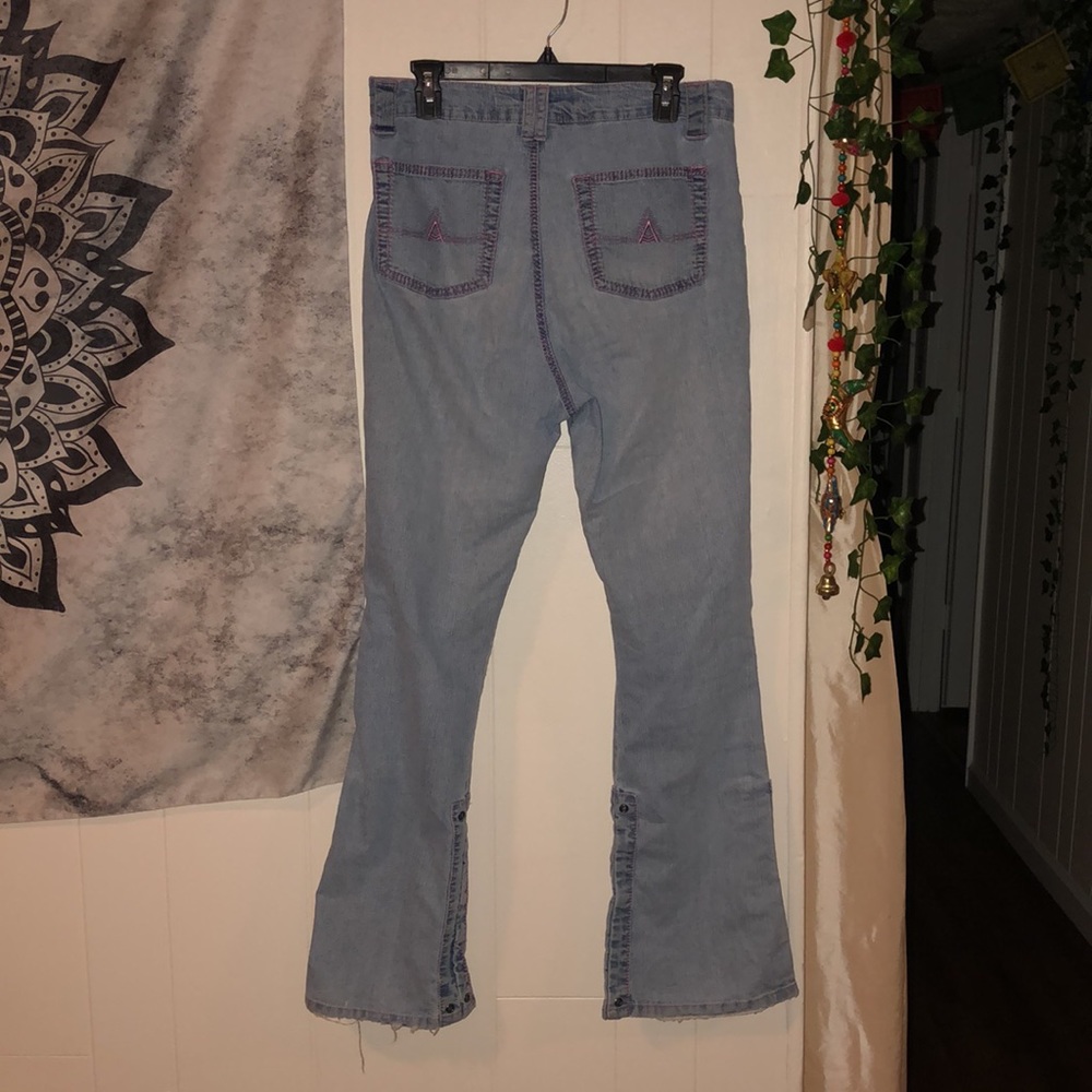 Vintage Unique Apollo Jeans size 13/14 with unique buckles and pink thread - Picture 8 of 10
